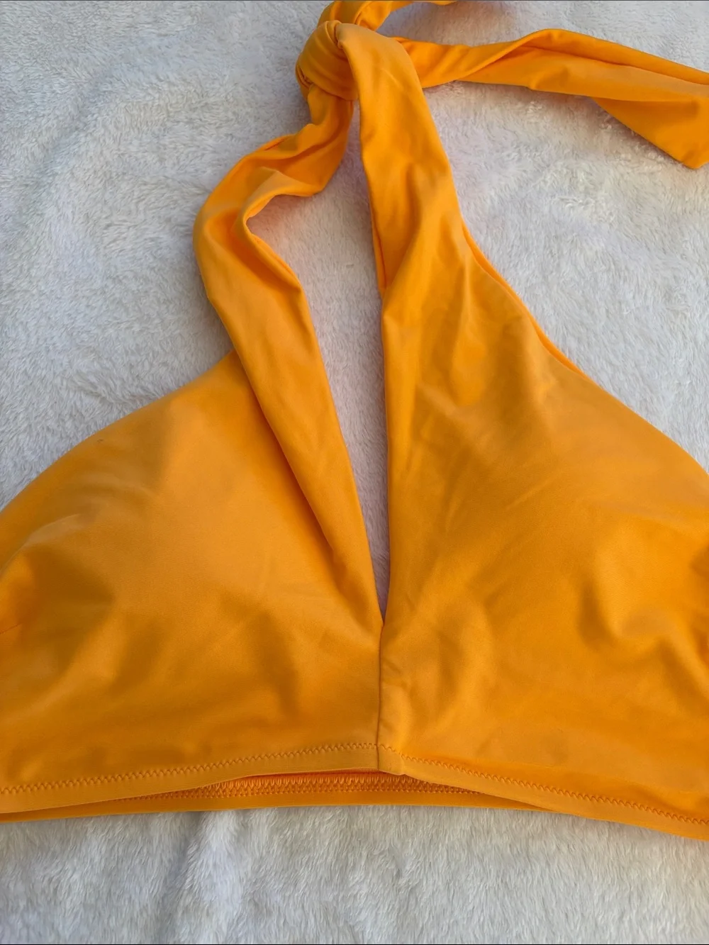 Aerie size large High-Waist Halter Bikini Set - Bright Orange